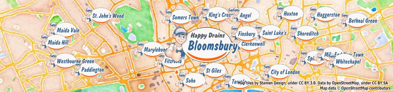 Blocked drain Bloomsbury WC1B